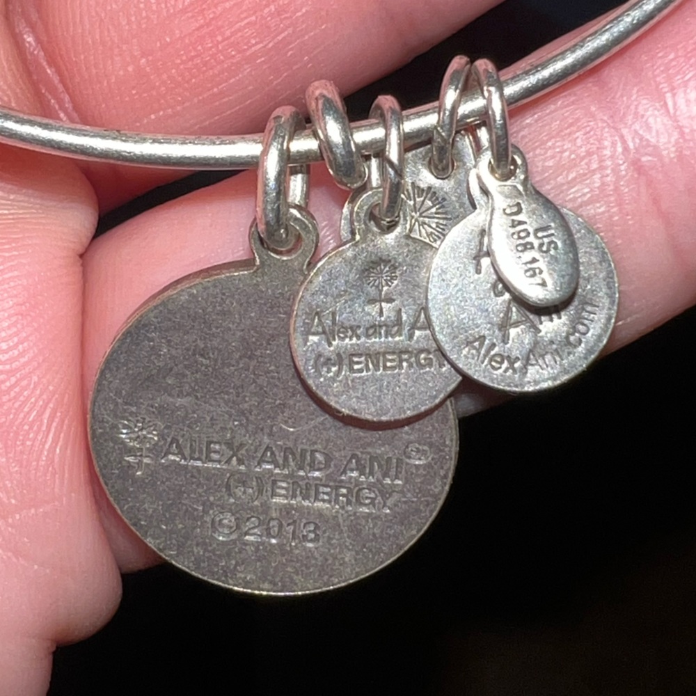 ⭐️Alex + Ani Silver Love Energy Expandable Bangle Bracelets - Picture 8 of 9